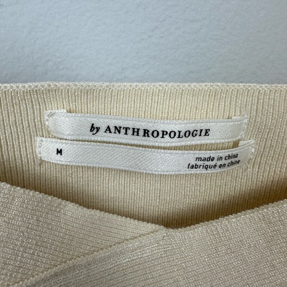 Anthropologie By Anthropologie Cropped Sweater Tee Sz M - Picture 10 of 11